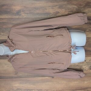 Ashley By 26 International Windbreaker Rose Gold Pink Adjustable Jacket Medium